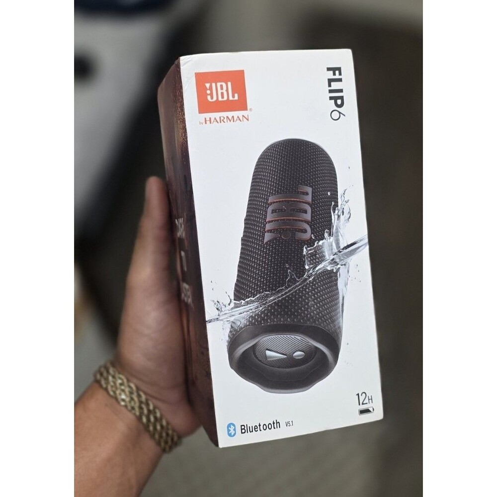 JBL Flip 6 Bluetooth Wireless Speakerphone, Waterproof Dustproof, Black 12h